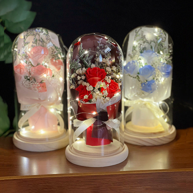 Rose & Baby's Breath LED Lamp